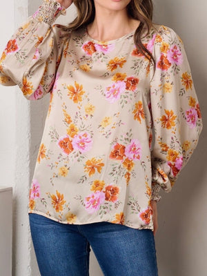 Joy Satin Floral Top