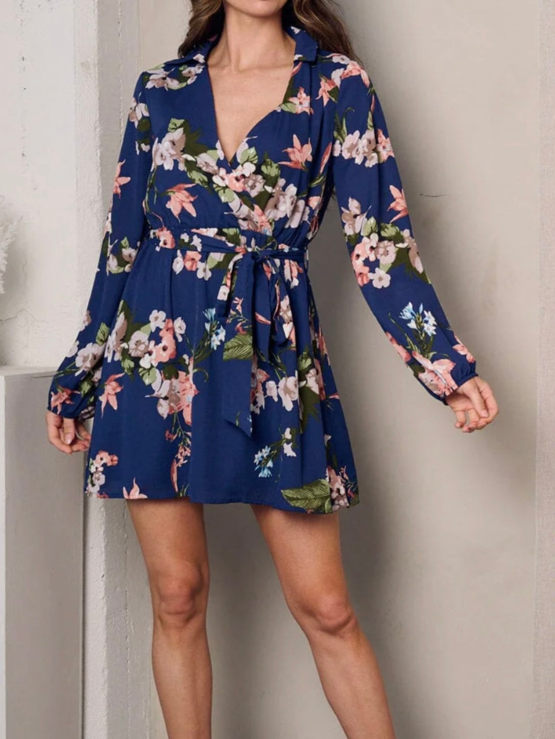 Elsa Long Sleeve Floral Mini Dress