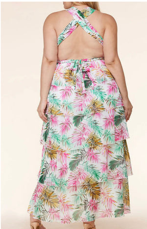 Tropical Bliss Layered Maxi - Plus