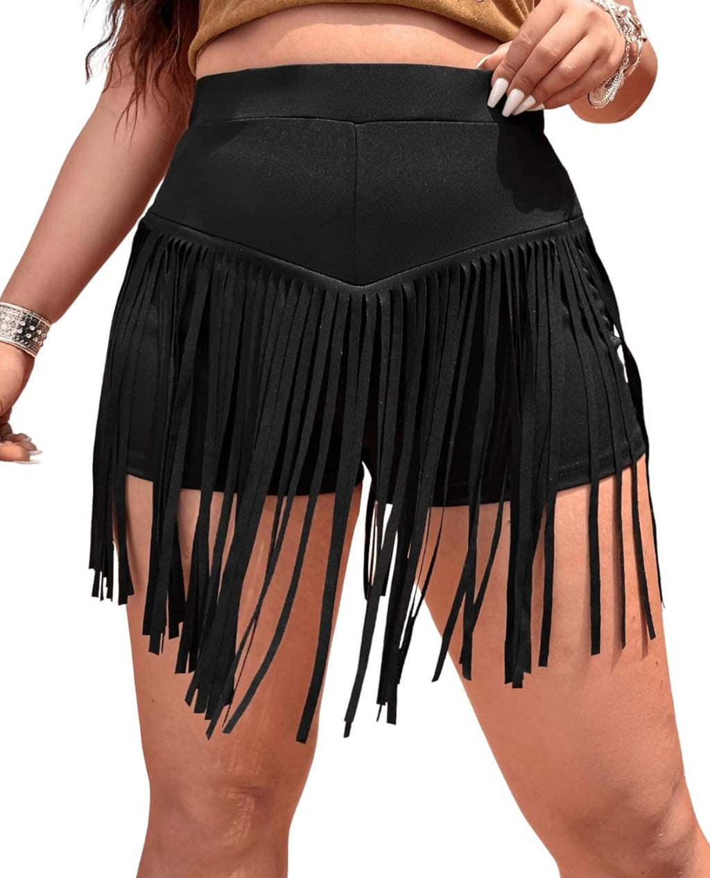 Jaripeo Ready Fringe Shorts -Plus