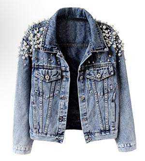 Keeping It Chic Pearl Denim Jacket