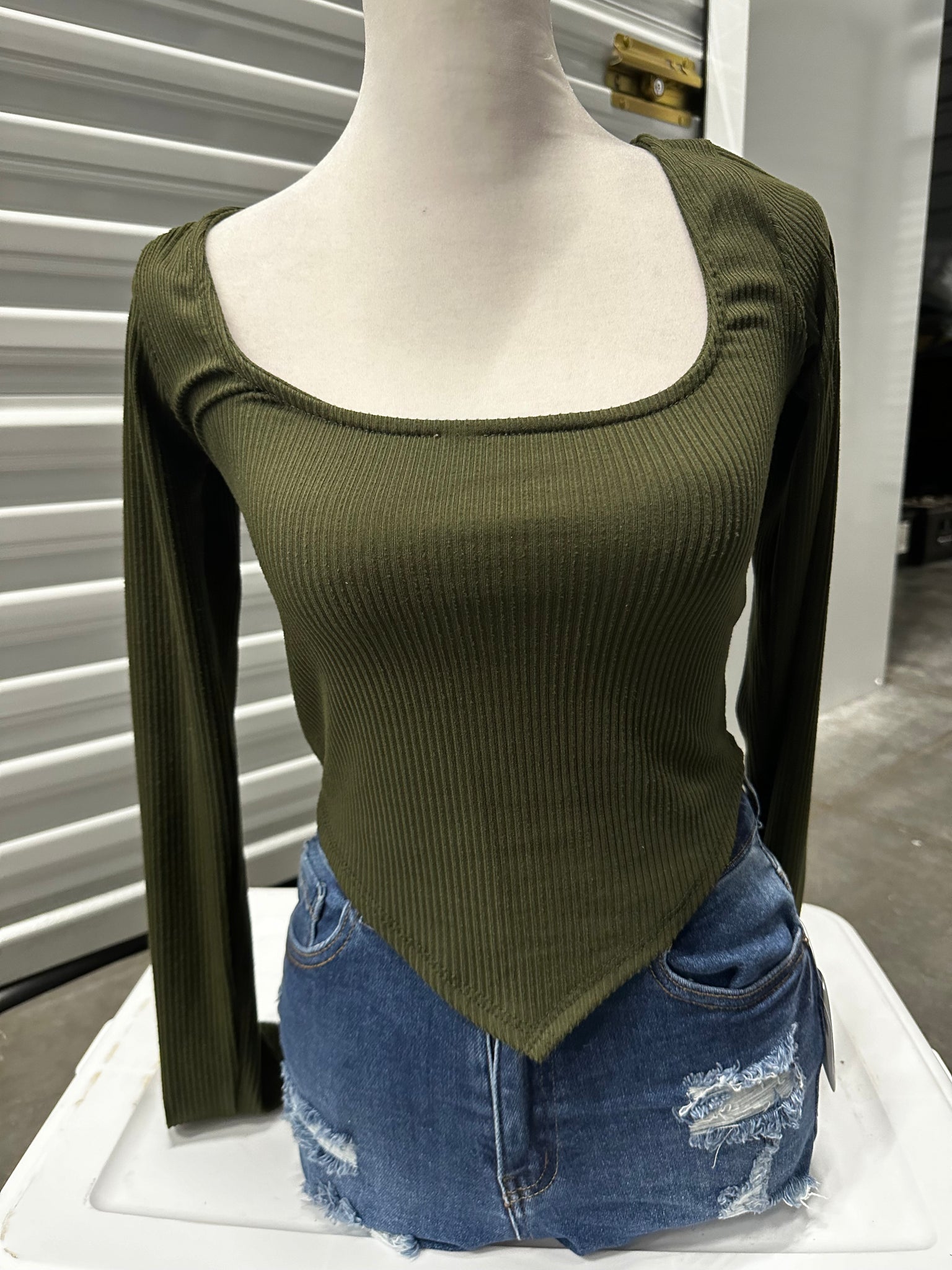 Downtown Ribbed Long Sleeve Top