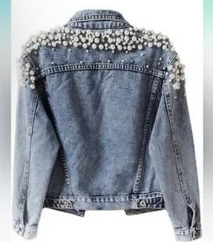 Keeping It Chic Pearl Denim Jacket