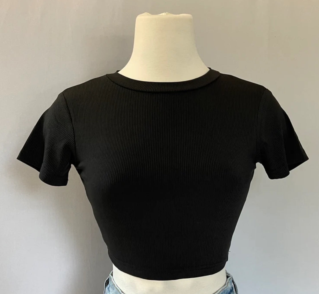 *Anything But Basic Ribbed Crop - Premium Basic