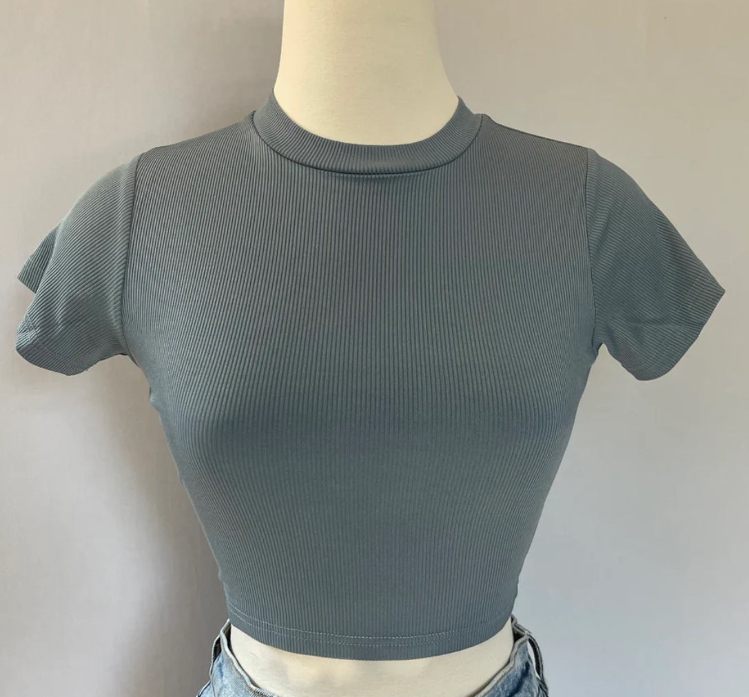 *Anything But Basic Ribbed Crop - Premium Basic