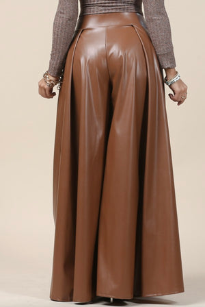 Toya Leather Palazzo Pants