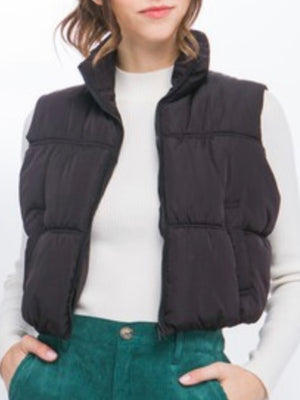 Stylin Zipper Puffer Vest