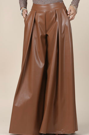 Toya Leather Palazzo Pants