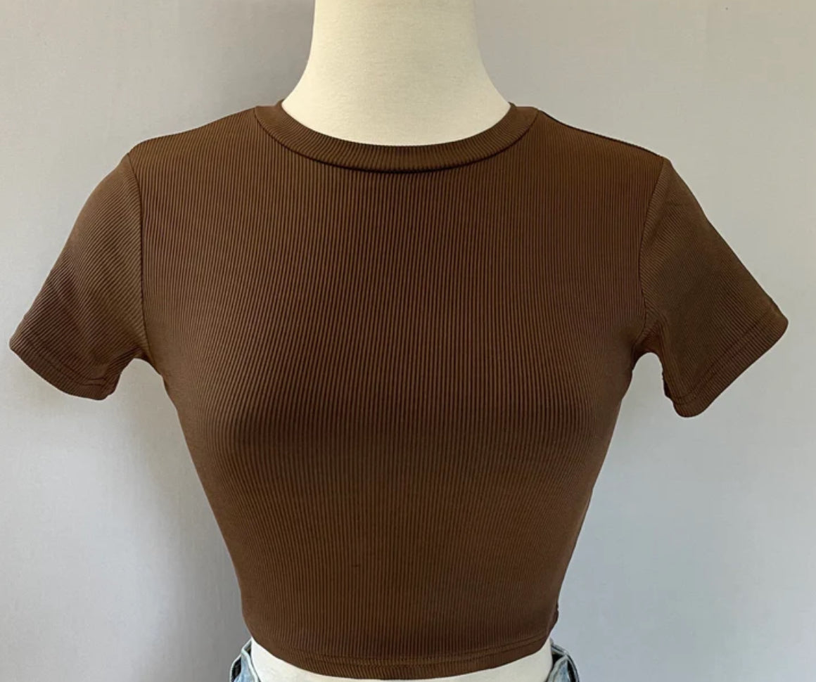 *Anything But Basic Ribbed Crop - Premium Basic