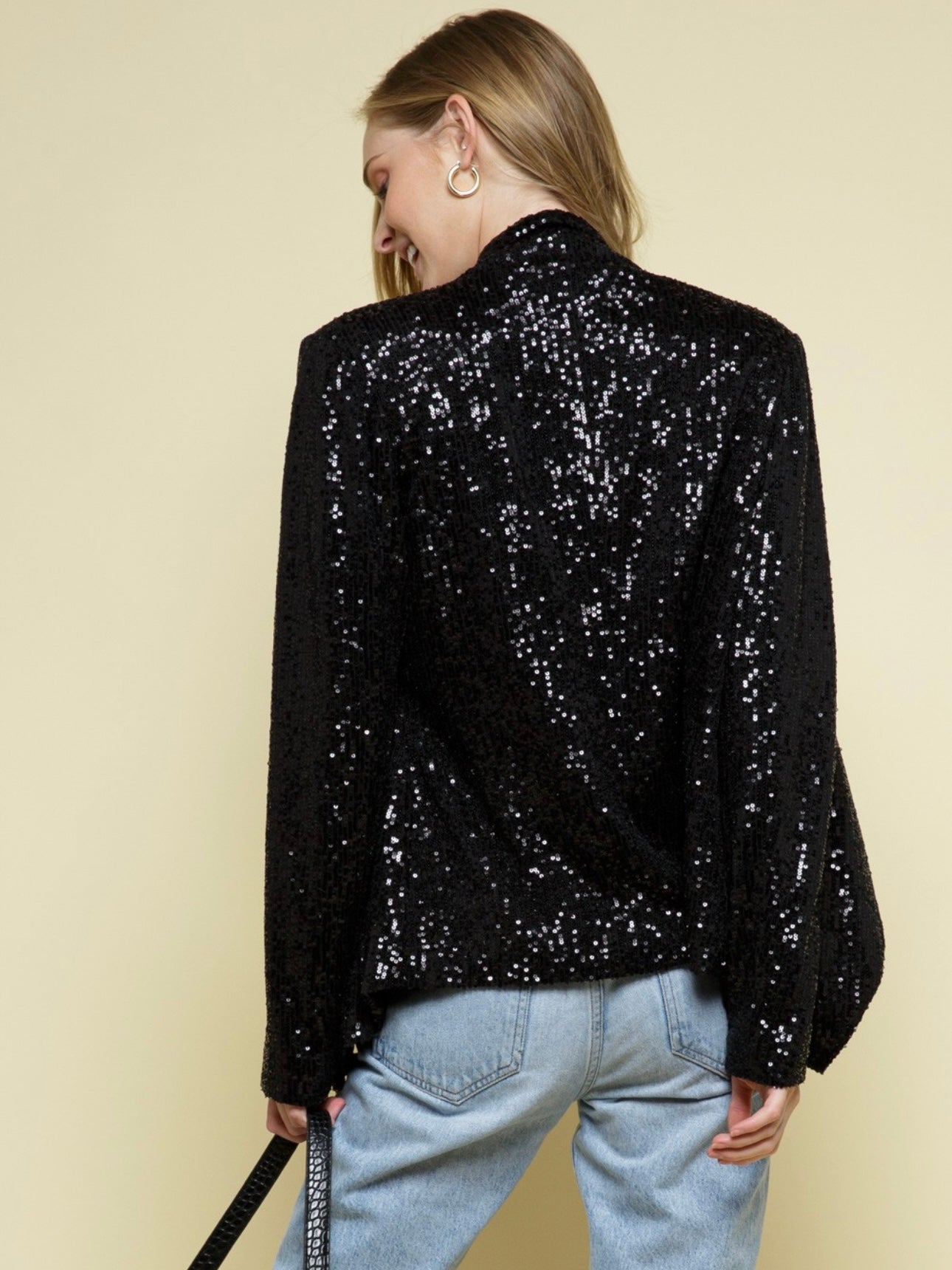 Stunner Black Sequin Blazer