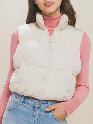 Stylin Zipper Puffer Vest