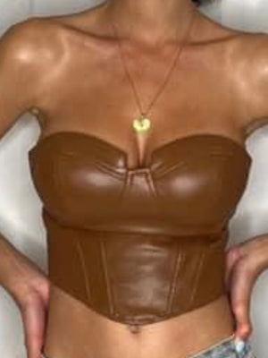 Feeling Like Me Leather Corset Style Top