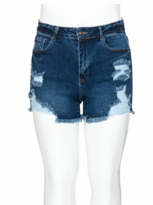 Evelyn Distressed Denim Shorts