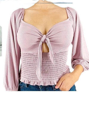 *Call Me Cutie Ribbed Keyhole Top- Premium