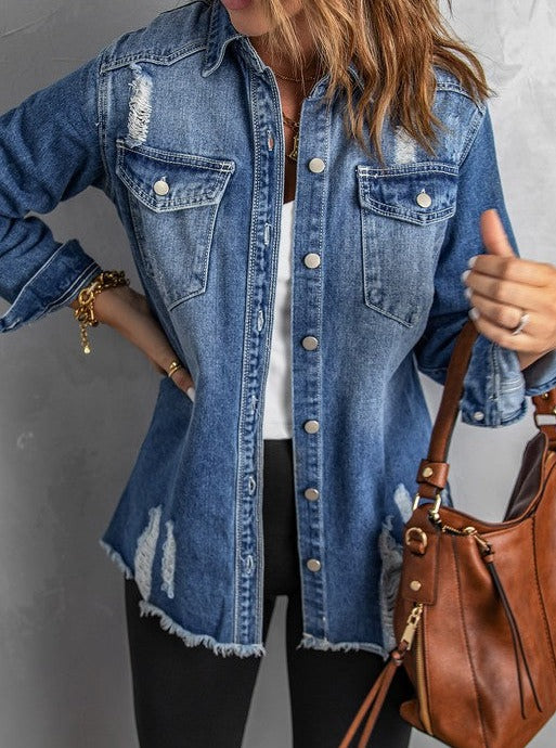 Emma Distressed Denim Jacket