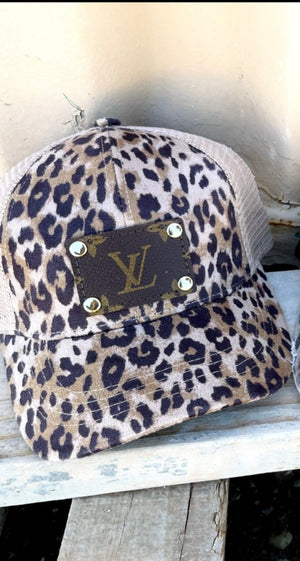 Baddie Leopard / Shiny Ponytail Hat/Cap