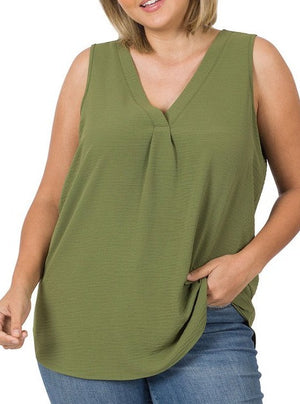 Sheila V-Neck Top-Plus