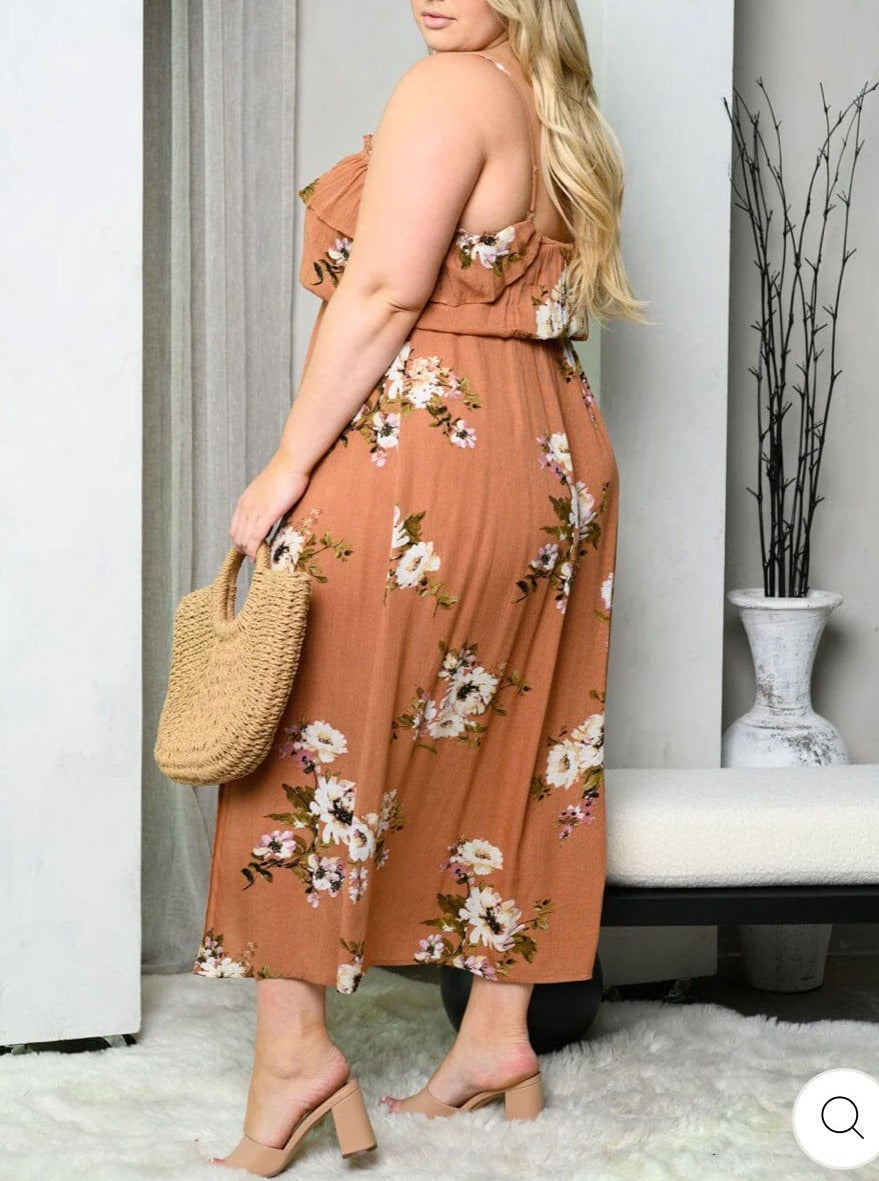 Floral Wishes Maxi Dress-PLUS