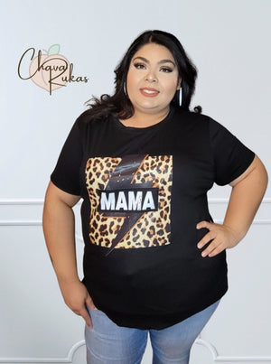 Mama Tee Black Leopard