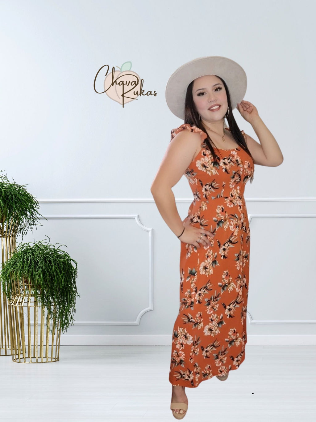 Clementine Flowered Button Up Maxi Dress