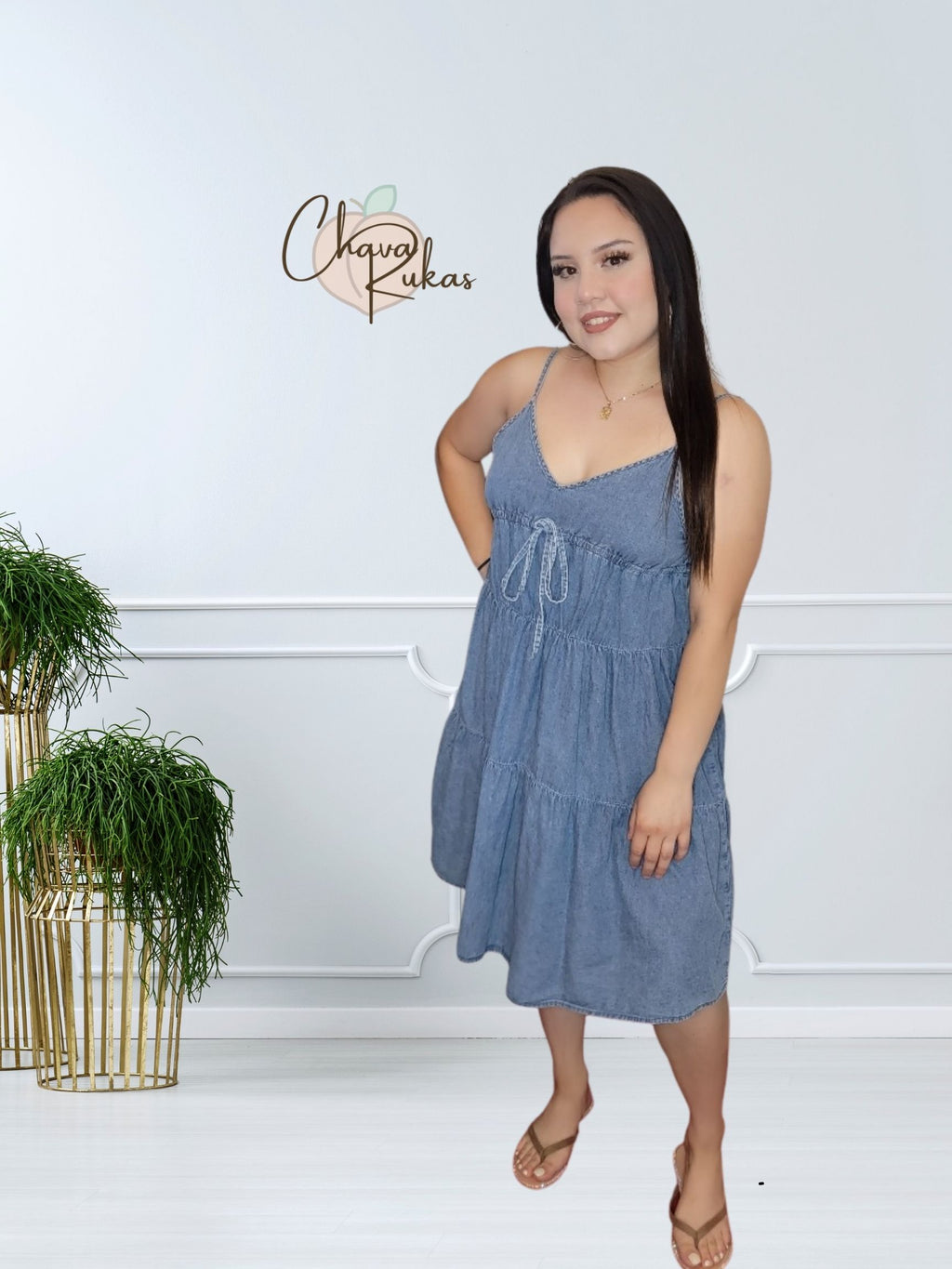 Passport To Paradise Denim Look Dress