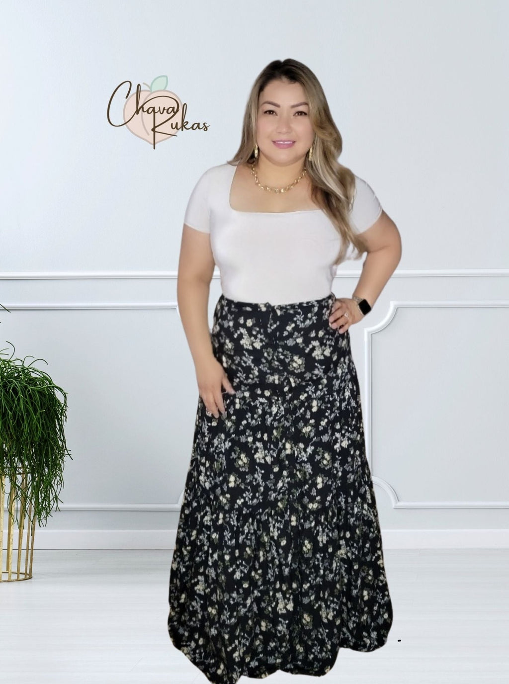 Field Full Of Flowers Tiered Maxi Skirt