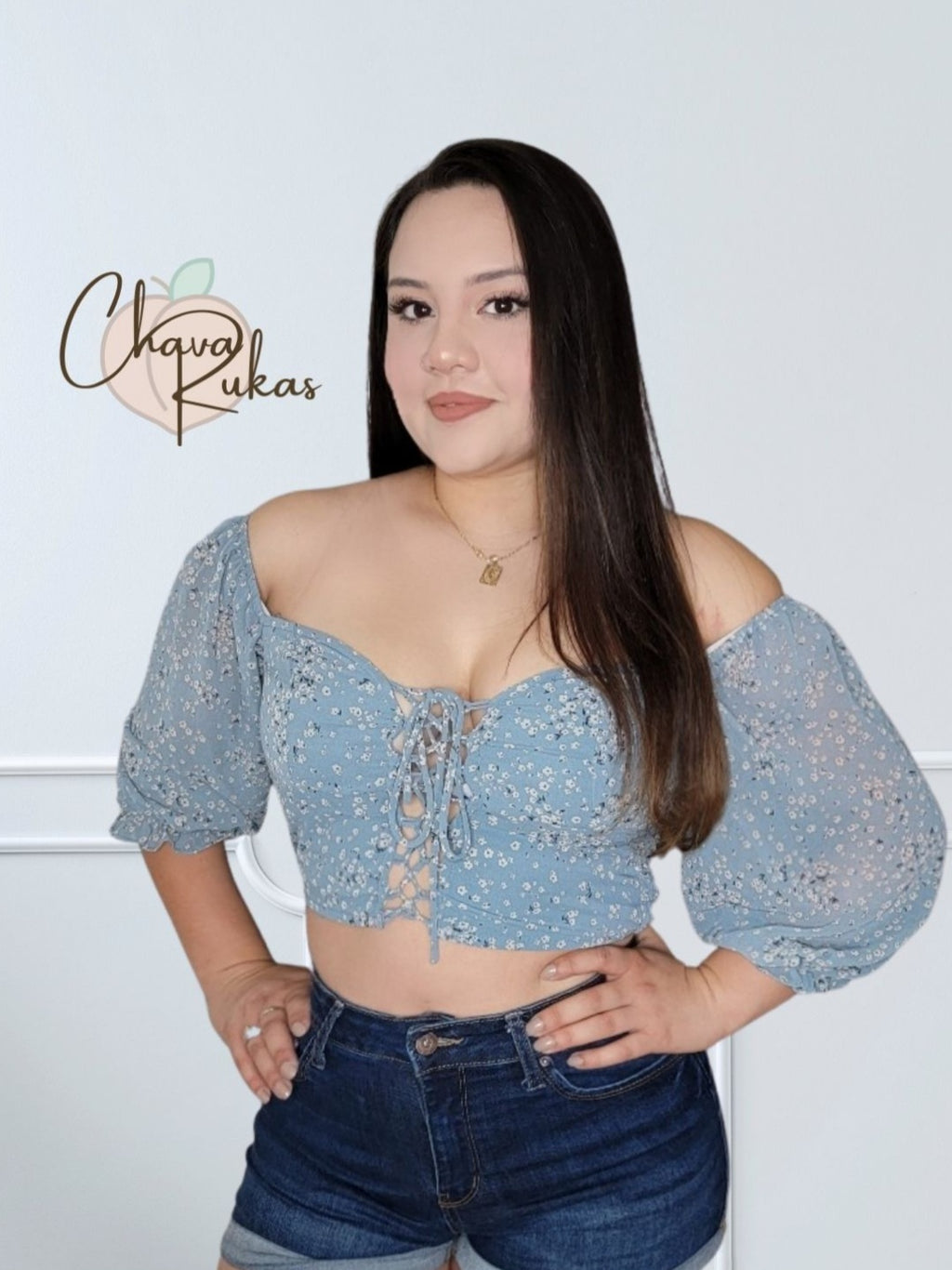 Crossing Blue Garden Crop Top