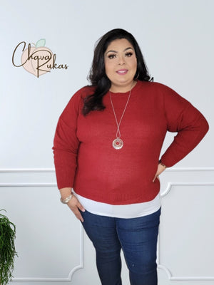 It's Beginning To Feel Round Neck Sweater-Plus