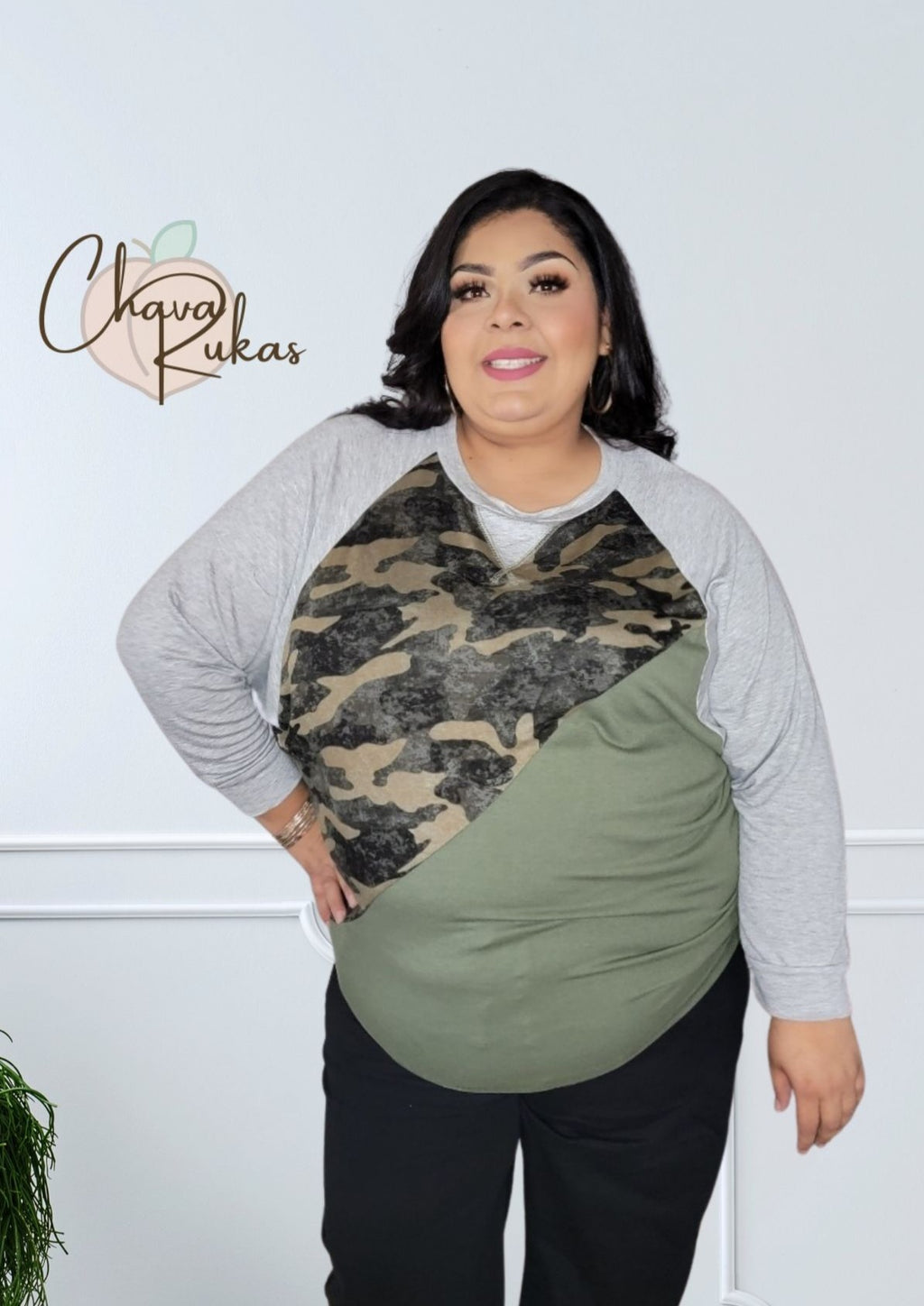 Lead From The Heart Camouflage Top-Plus